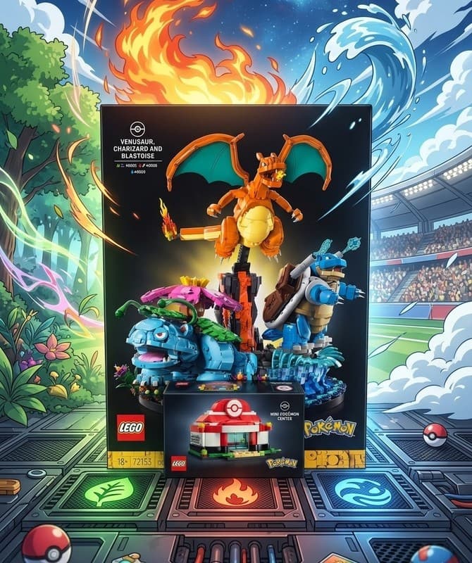 LEGO Pokémon 72153 Venusaur, Charizard and Blastoise set